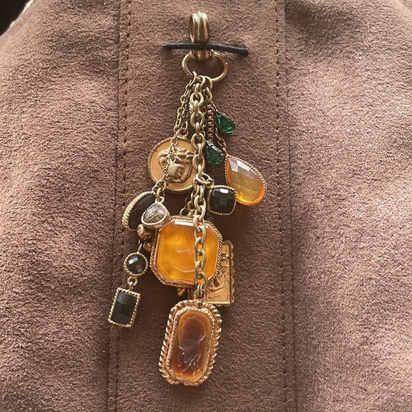 Coin Charm Bracelet, Pendant and Earrings Mixed Media, Jewels, Rhinestones - Picture 4 of 16